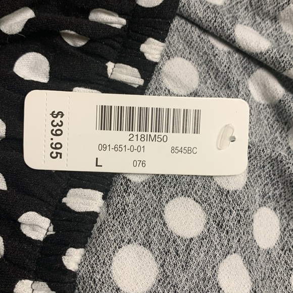 La Vie en Rose NWT Black w White Polka Dots, Off t Shoulder Beach Cover Up/Dress - Picture 6 of 7